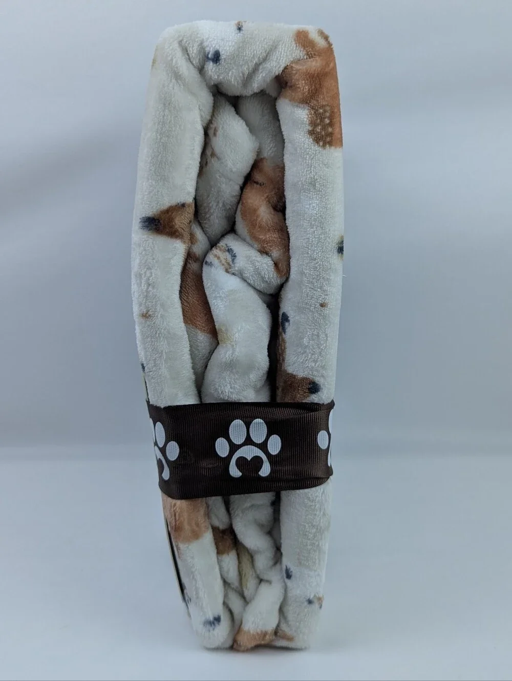 Dachshund Doxie Print Plush Pet Throw Oatmeal Browns Black White 50